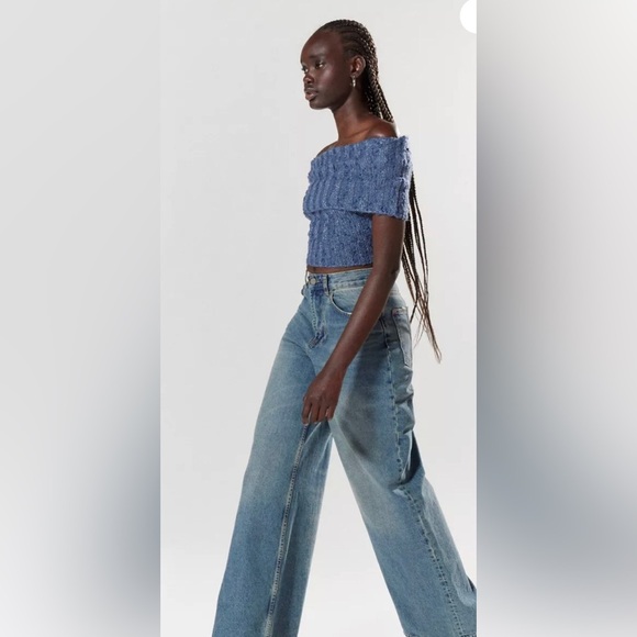 Silence + Noise Starlett Tan gold metallic Foldover Sweater Tank Top size medium - Picture 6 of 7